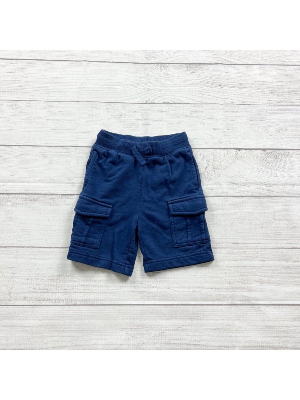 Hanna Andersson Boys Blue Pull On Sweat Cargo Shorts 2T